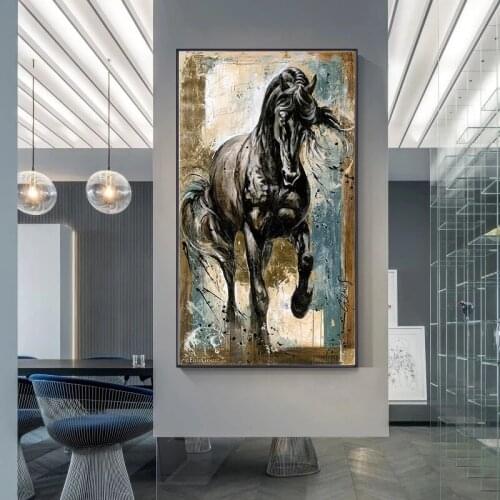 Poster Pictures for Europe Classical Room Decoration Nordic Running Horse Painting on Canvas Art Prints Wall Art Animal Pictures