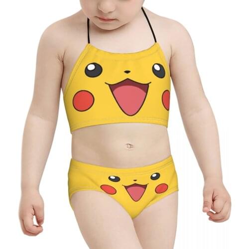 2021 Japanese Anime Chibi Kid Girls Swimsuit Children Print Superball Biquini Wholesale Baby Girl Swimming Suit