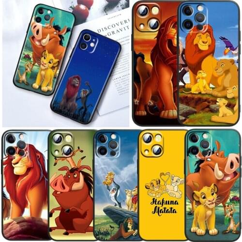 The Lion King for Apple iPhone 12 11 Mini XS XR X Pro MAX SE 2020 8 7 6 5 5S Plus Black Phone Case Cover