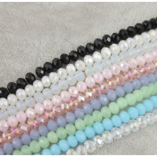 STENYA 4*3mm Crystal Czech Beads Blue Red Rondelle Shape Jewelry Findings Diy Spacer Earrings Bracelet Necklace Accessories