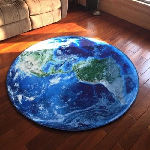 3D Earth Round Mat 80/100/120/160CM alfombras dormitorio Carpet Living Room Deurmat Dier rugs Swivel chair Mats tapis chambre