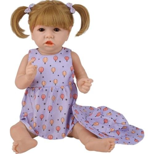 Bebes doll 58cm lovely full silicone sumilation reality newborn baby girl with Fashion clothesPhotography props, holiday gift