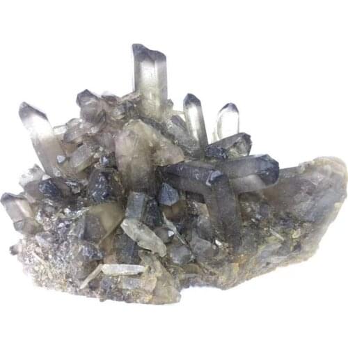 Natural gemstone smoky quartz cluster crystal spiritual products for decoration