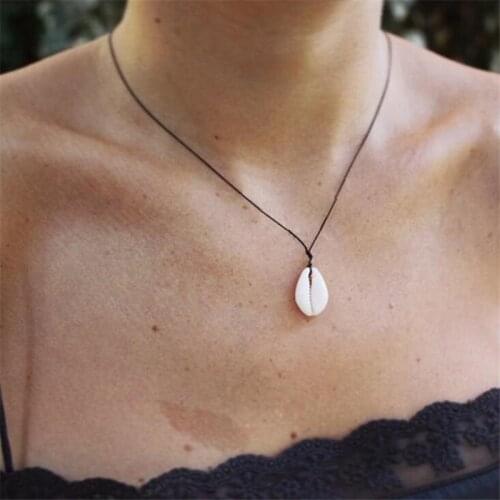 Bohemian Cowrie Conch Shell Pendant Necklace for Women Fashion Ocean Sea Beach Necklaces Boho Shell Jewelry