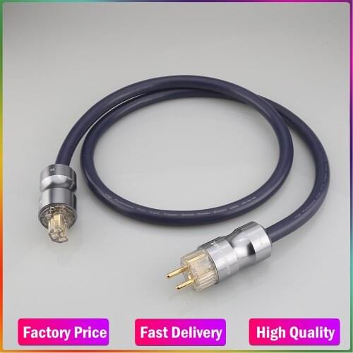 P101 Hi End 7N Copper SCHUKO Power Cable Gold plated US / EU power plug cable hifi power cord cable for DVD CD AMP power line