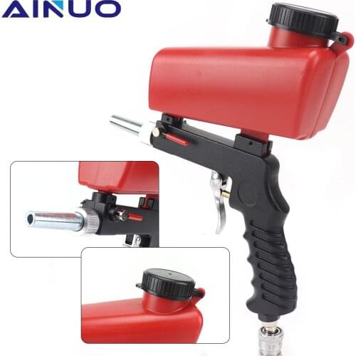 Portable Gravity Pneumatic Sandblasting Guns 90psi Durable Metal Derusting Spray Gun Air Blasting Machine