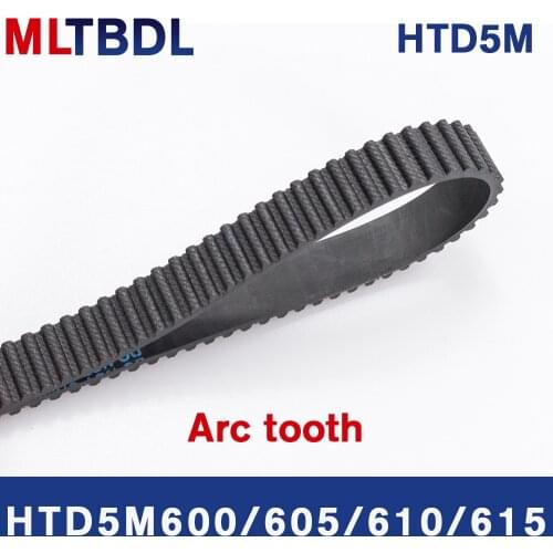 HTD5M Timing Belt 600/605/610/615mm Length 10/15/20/25mm Width 5mm Pitch Rubber Pulley Belt Teeth120 121 122 123synchronous belt