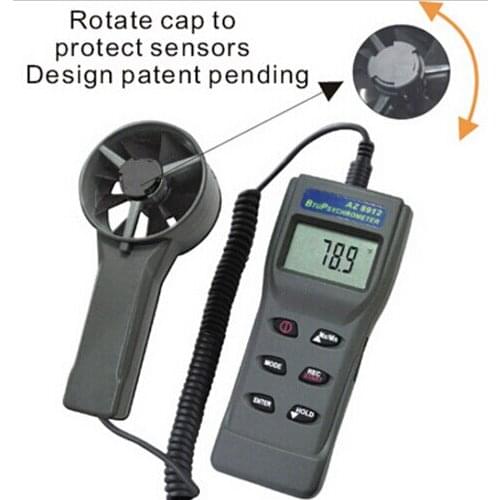 AZ-8902 Handheld Anemometer Remote Fan Air Temperature Tester, Air Flow Meter ,Wind Speed Meter
