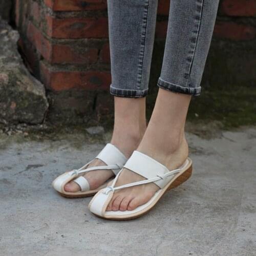 Womens Summer Flip Flops Platform Sandals 2021 Summer Shoes for Women 100% Genuine Leather Woman Slippers Beach Shoes