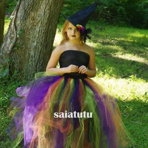 Photograph flower girl wedding dress children tulle party beauty contest model children US Hallow dresses costume long Vestido