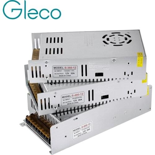 12V 24V Lighting Transformer 360W 480W 600W 12V Power supply for LED strip light LED driver 110-220V input
