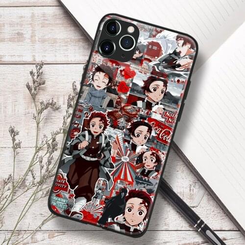 Tanjiro Kamado Kimetsu No Yaiba Anime Soft TPU Glass Phone Case for IPhone SE 6s 7 8 Plus X Xr Xs 11 12 Mini Pro Max Samsung