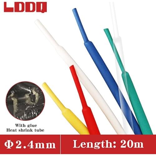 3:1 Heat shrink tubing adhesive with glue Waterproof Dia 2.4mm Seven color Cable sleeve Shrinkable tube termoret