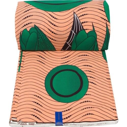 2019 High Quality African Nigeria Ankara Veritable Guaranteed Wax Green Tulip Print Pure Cotton Fabric 6 Yards\Lot