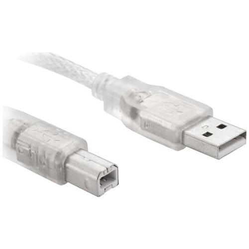 USB PRINTER CABLE TRANSPARENT 2.0V 3 METRE POWERMASTER (SL-U2003)