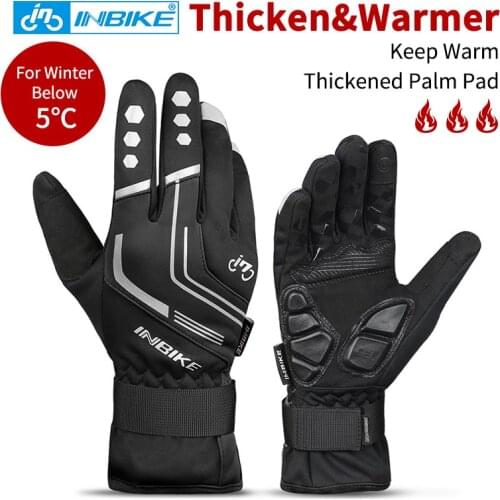 INBIKE Cycling Gloves Autumn/Winter Men And Women Mountain And Road Bike Gloves Windproof Warmth Shockproof Full Finger Gloves