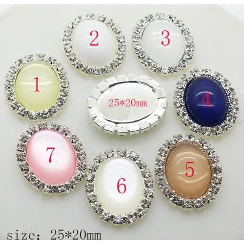 YWXINXI 10Pcs Fashion 25 x 20MM Oval Flat Rhinestone Jewelry Accessories, DIY Embellishment Wedding Invitation Decoration