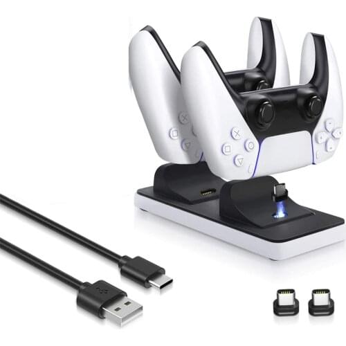 Charger for PS5 Wireless Controller Charging Station with Dual Detachable USB C Ports, Charger Stand Dock for Sony Playstation 5