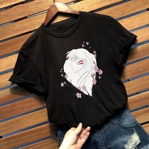 Inuyasha Female T-shirt Fashion Short Sleeve O-neck Casual