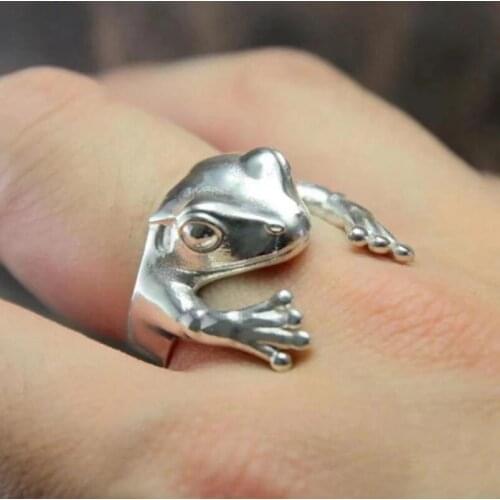 Hot Cool Frog rings Cute Frog Animal Ring Women Retro Personality Punk Jewelry Rings matching rings Vintage Frog Ring for Women