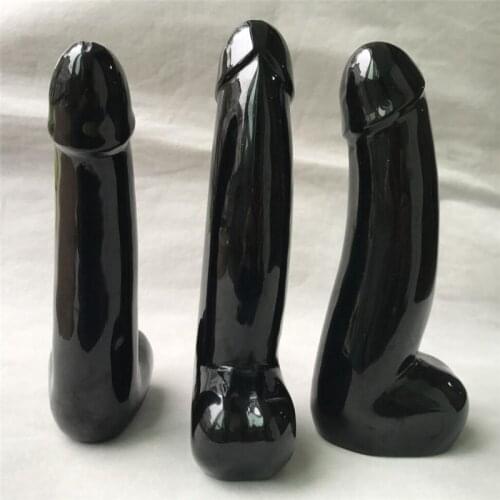 1pc Natural black obsidian hand-carved quartz crystal Massage stick
