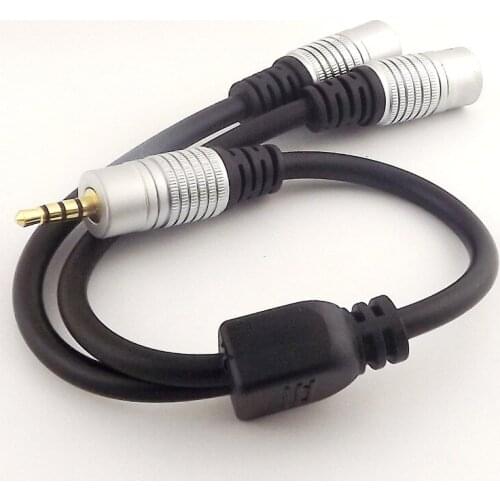 10pcs 3.5mm Male 4 Pole Stereo to 2xFemale Headphone Splitter Audio Aux Cord Cable 1ft