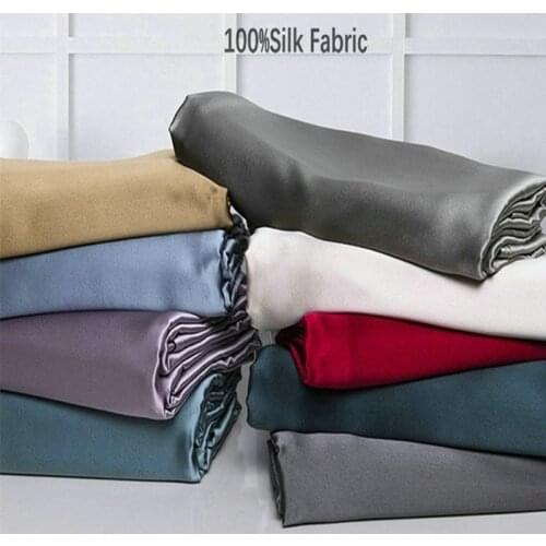 25 mm Heavy Mulberry Silk Satin Fabric Super Width 280 cm 110 '' for sheets Gray Pink Colors 2 meters for sample testing