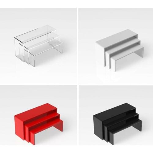 3Pcs/Set 3mm Acrylic Counter Window Hats Shoes Glasses Display Stand Cabinet Jewelry Storage Rack Shelf Home Organizer