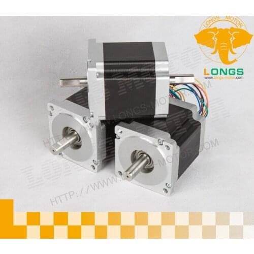3pcs Nema 34 Dual shaft stepper motor 878oz.in CNC-- longs motor