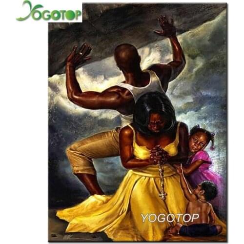 5D DIY Diamond Painting Handicraft Cross Stitch African American Lovers,children Full Diamond Embroidery sale of pictures YY1818