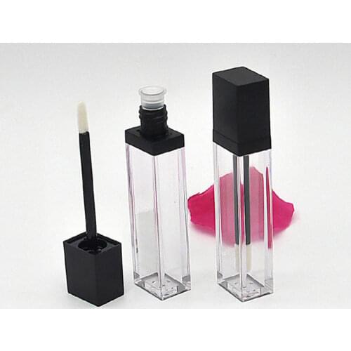 7ml Square Makeup Liquid Empty Lipstick Lip Gloss Tubes Transparent Cosmetic Packaging Container High Quality
