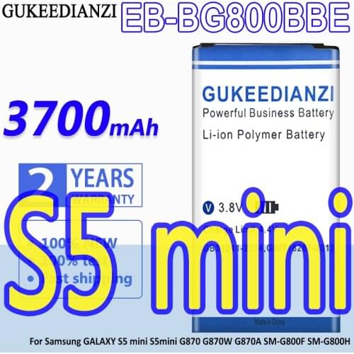 GUKEEDIANZI Battery 3700mAh For Samsung GALAXY S5 mini S5mini G870 G870W G870A SM-G800F SM-G800H EB BG800BBE
