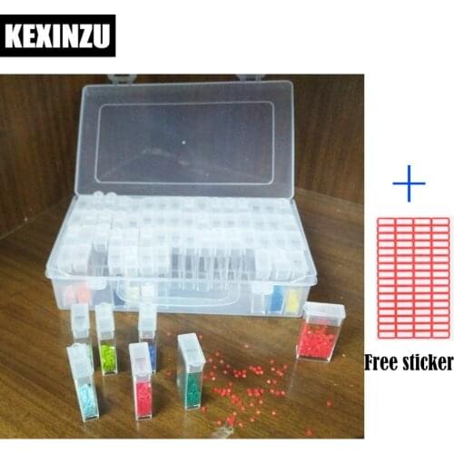 Diamond Painting Cross Stitch Tools Beads Container Diamond Embroidery Storage Accessory Mosaic Convenience Box Free Sticker