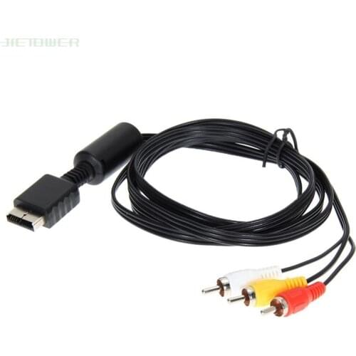50pcs/lot 1.8m 6FT Audio Video AV Cable to RCA for SONY PS2 PS3 For PlayStation SYSTEM Cable for PS2 Game Console TV Monitor