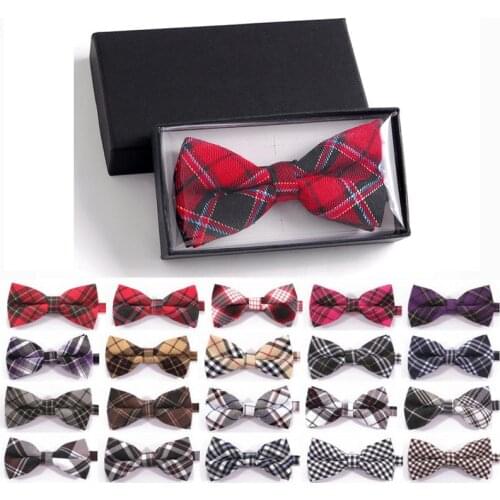 COTTON Plaid Bow Ties Mens Cotton Bowties Tuxedo General Party Butterfly Jacquard Bowtie 20 colors, 500pcs