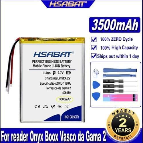 HSABAT 406080 3500mAh Battery for reader Onyx Boox Vasco da Gama 2 VASCO degam 2 Batteries