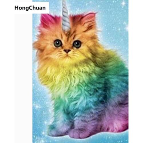 Cute Cat Mural 5D DIY Square/Round Diamond Painting Mosaic Cross Embroidery Handicraft Home Decoration Christmas Gift New Year