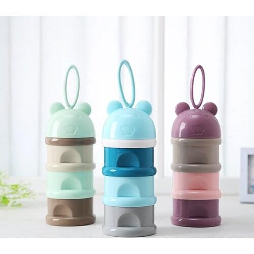 3 layer Frog Style Portable Baby Food Storage Box 2018 Essential Cereal Cartoon Baby Milk Powder Boxes Baby Food Storag