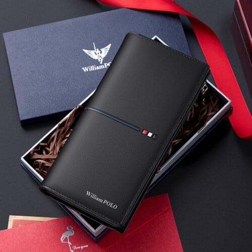 Large capacity cowhide wallet mens multi-function card holder fashion purse business handbag Coin Wallet