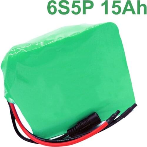 24V 15Ah 18650 Li-ion Battery Pack E-Bike electric bicycle 6S5P