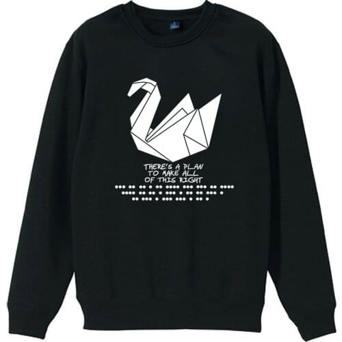 Ban Boy Man Men Crew Neck Sweatshirt Paper Crane Prison Break Theres A Plan To Make All Of This Right Pullover Fleece ZIIART