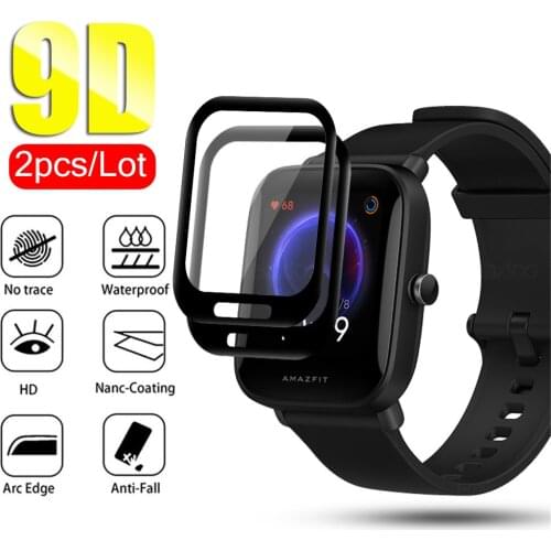 9D Curved Edge Soft Film For Huami Amazfit Bip U BipU Full Cover Protective Screen Protector Smart Watch Accessories (Not Glass)