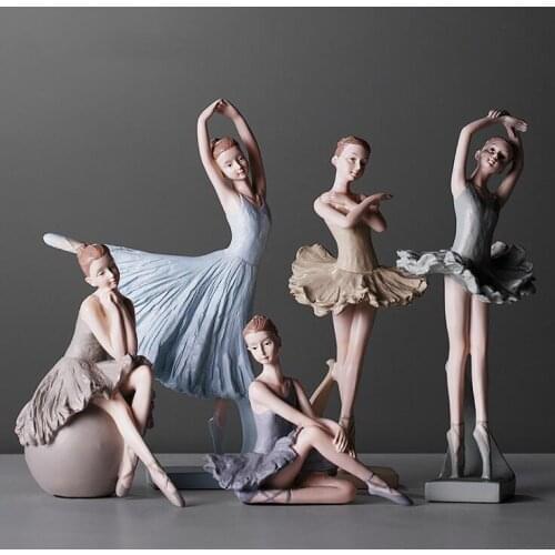NORDIC CREATIVE ART CUTE GIRL HEART RESIN BALLET GIRL ORNAMENTS CHILDRENS ROOM DESKTOP FIGURINES CRAFTS OFFICE TABLE DECORATION
