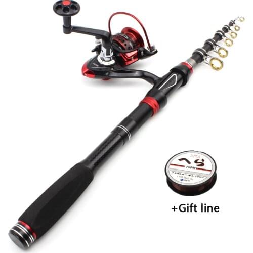 NEW 2.1m Fishing rod with reel Multifunction Carbon Telescopic Fishing Rod and reel set Portable Trout Rod Travel pocket Rod