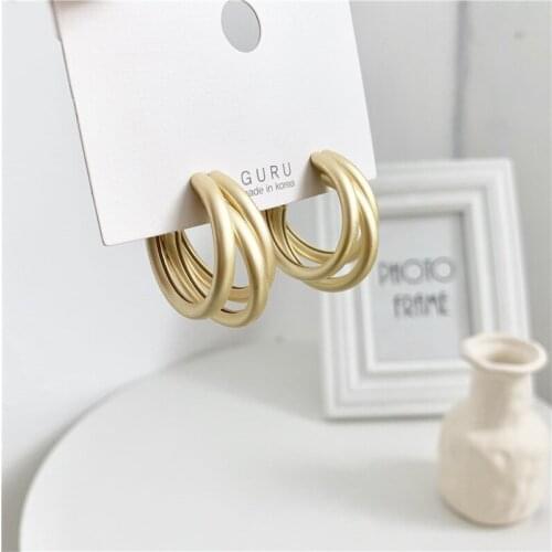 New trend temperament is contracted earring eurAmerican multilayer geometrical earring fashionable female jewelry