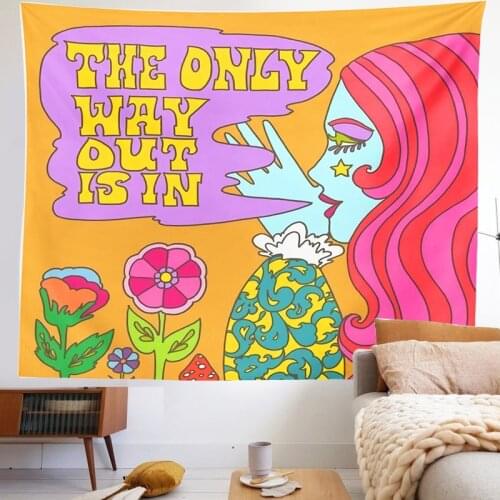 Girls Retro Tapestry Hanging Hippie Decor for Girls Dorm Decoration INS Trippy Tapestry Psychedelic Wall Prints tapestry