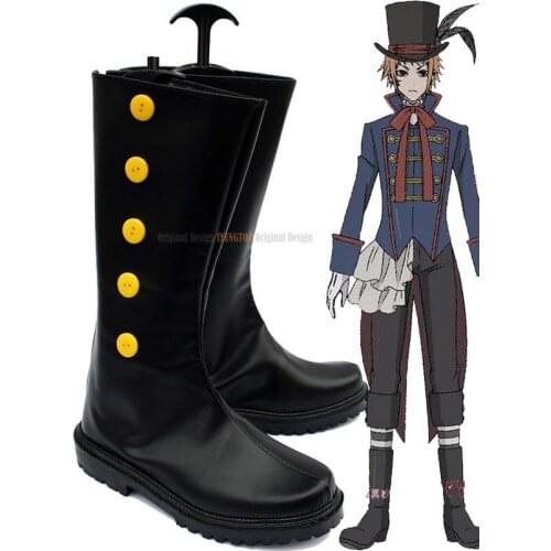 Kuroshitsuji Drossel Keinz Shoes Cosplay Black Butler Doll Maker Drocell Caines Cosplay Boots Black Shoes Custom Made