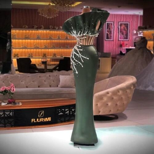 Charming Elegant Mermaid Evening Dresses Ruffles Sequins Shiny Formal Long Dress Plus Size Women Party Prom Gowns Custom Made