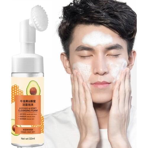 Anti Acne Facial Cleanser With Brush Amino Acid Bubble Makeup Remover Purify Pores Oil Control Face Washing Product Skin Care