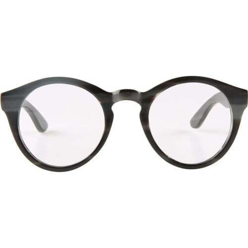 Fashion small round natural yak horn frame clear plain optical eyeglasses reading glasses horn sunglasses